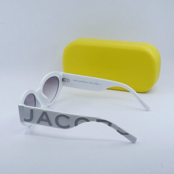 Marc Jacobs MARC694/G/S 0HYMIC Oval Sunglasses - White/Grey/Grey Mirror - Picture 5 of 11